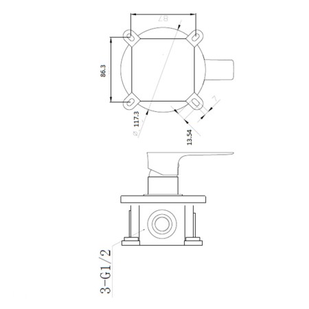 2 - Miscelatore doccia monocomando serie Flat