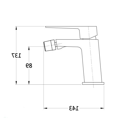 4 - Miscelatore bidet nero opaco serie Quatra