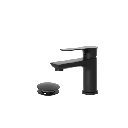 2 - Miscelatore lavabo nero opaco serie Flat