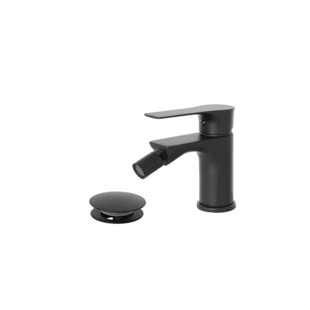 2 - Miscelatore bidet nero opaco serie Flat