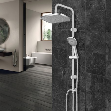 2 - Colonna doccia Platinum H 93 cm con soffione quadrato