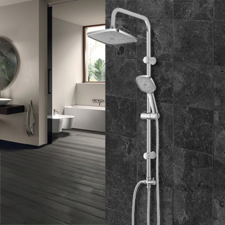 2 - Colonna doccia Platinum H 93 cm soffione quadrato